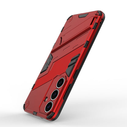 For Samsung Galaxy S25+ 5G Punk Armor 2 in 1 PC + TPU Shockproof Phone Case with Invisible Holder(Red) - Galaxy S25+ 5G Cases by PMC Jewellery | Online Shopping South Africa | PMC Jewellery | Buy Now Pay Later Mobicred