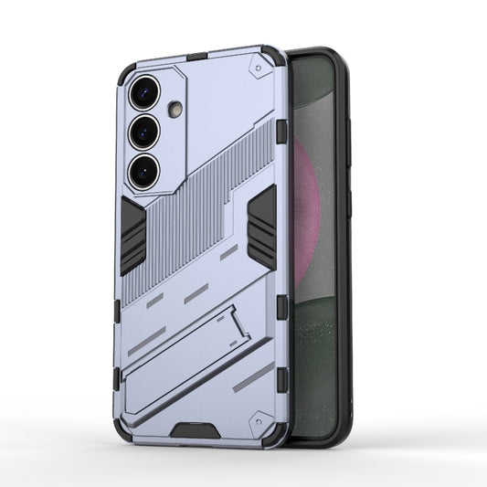 For Samsung Galaxy S25+ 5G Punk Armor 2 in 1 PC + TPU Shockproof Phone Case with Invisible Holder(Grey) - Galaxy S25+ 5G Cases by PMC Jewellery | Online Shopping South Africa | PMC Jewellery | Buy Now Pay Later Mobicred