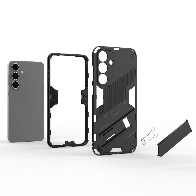 For Samsung Galaxy S25+ 5G Punk Armor 2 in 1 PC + TPU Shockproof Phone Case with Invisible Holder(Grey) - Galaxy S25+ 5G Cases by PMC Jewellery | Online Shopping South Africa | PMC Jewellery | Buy Now Pay Later Mobicred