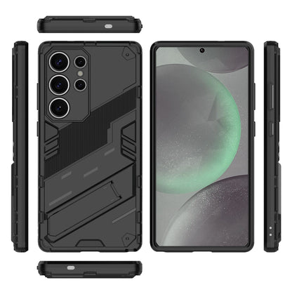 For Samsung Galaxy S25 Ultra 5G Punk Armor 2 in 1 PC + TPU Shockproof Phone Case with Invisible Holder(Black) - Galaxy S25 Ultra 5G Cases by PMC Jewellery | Online Shopping South Africa | PMC Jewellery | Buy Now Pay Later Mobicred