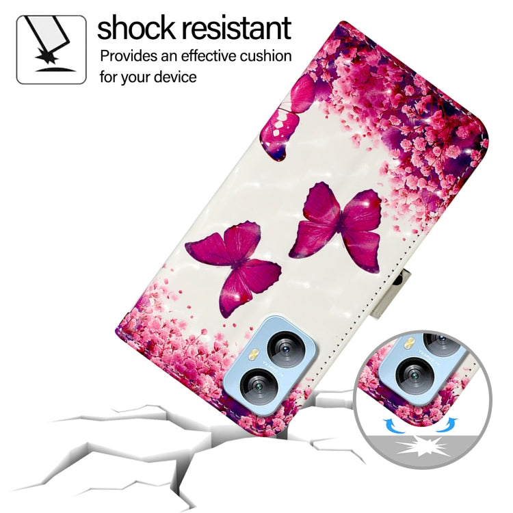 For Blackview A52 3D Painting Horizontal Flip Leather Phone Case(Rose Butterfly) - More Brand by PMC TechLife | Online Shopping South Africa | PMC TechLife | Buy Now Pay Later Mobicred