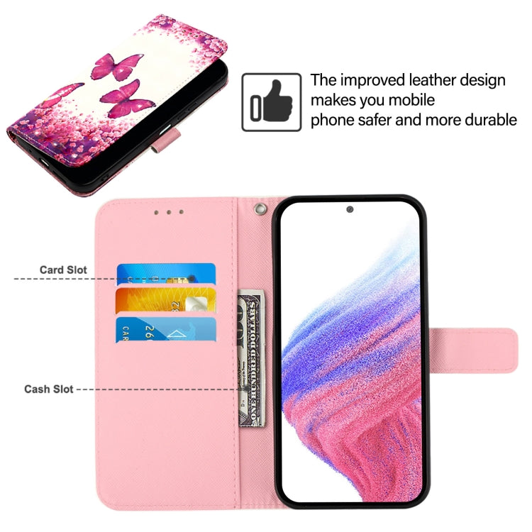 For Blackview A53 3D Painting Horizontal Flip Leather Phone Case(Rose Butterfly) - More Brand by PMC TechLife | Online Shopping South Africa | PMC TechLife | Buy Now Pay Later Mobicred