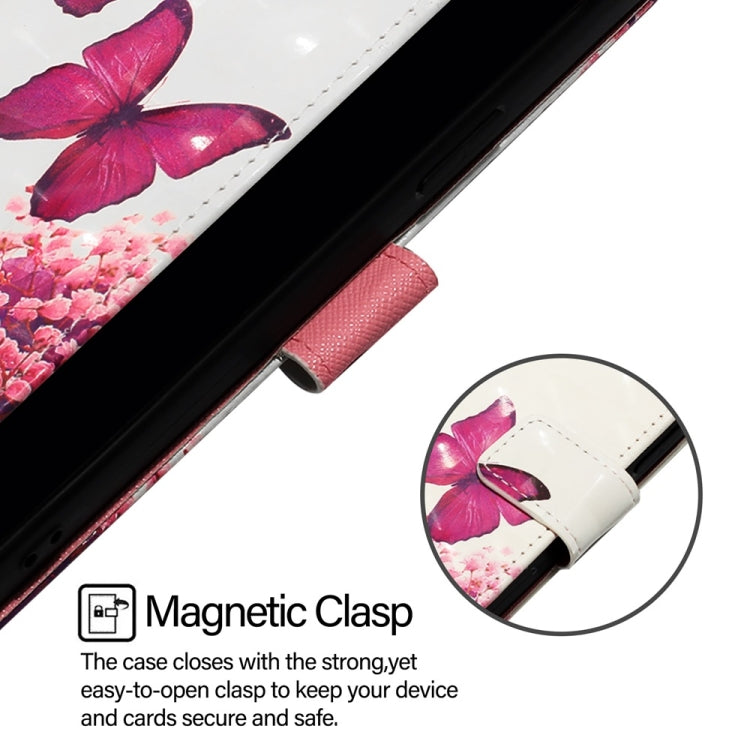 For Blackview A53 3D Painting Horizontal Flip Leather Phone Case(Rose Butterfly) - More Brand by PMC TechLife | Online Shopping South Africa | PMC TechLife | Buy Now Pay Later Mobicred
