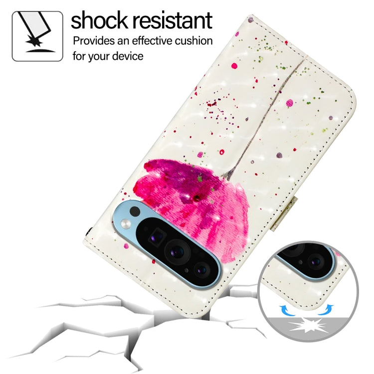 For Google Pixel 9 3D Painting Horizontal Flip Leather Phone Case(Flower) - Google Cases by PMC TechLife | Online Shopping South Africa | PMC TechLife | Buy Now Pay Later Mobicred