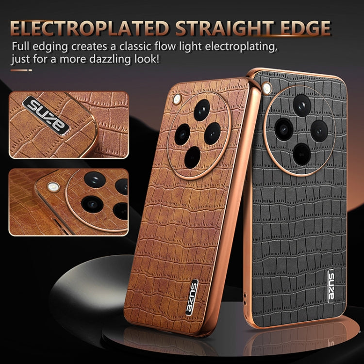 For OPPO Find X8 AZNS Electroplated Frame Crocodile Texture Full Coverage Phone Case(Green) - free shipping - PMC Jewellery - Order now!