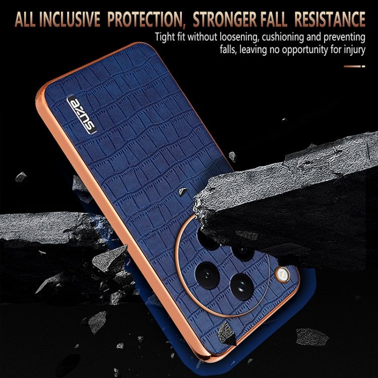 For OPPO Find X8 AZNS Electroplated Frame Crocodile Texture Full Coverage Phone Case(Green) - free shipping - PMC Jewellery - Order now!
