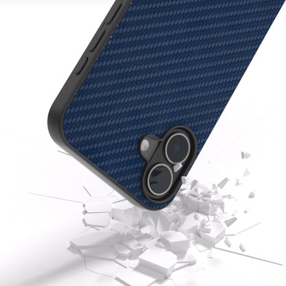 For iPhone 16 Carbon Fiber Texture Protective Phone Case(Dark Blue) - iPhone 16 Cases by PMC Jewellery | Online Shopping South Africa | PMC Jewellery | Buy Now Pay Later Mobicred