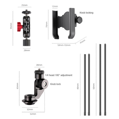 Bicycle Handlebar Holder Pea Clip Adapter 40cm Rod Set - Bicycle Handlebar Mount by PMC Jewellery | Online Shopping South Africa | PMC Jewellery | Buy Now Pay Later Mobicred