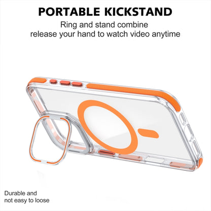 For iPhone 16 Pro Max Dual-Color Clear Acrylic Hybrid TPU Lens Flip Holder MagSafe Phone Case(Orange) - iPhone 16 Pro Max Cases by PMC Jewellery | Online Shopping South Africa | PMC Jewellery | Buy Now Pay Later Mobicred