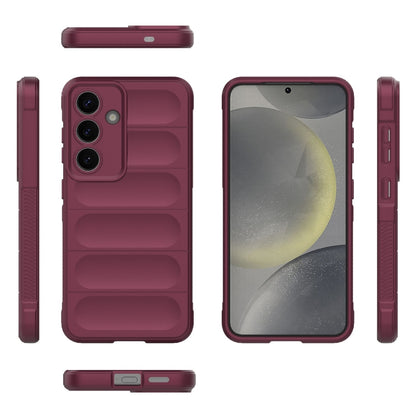 For Samsung Galaxy S25 5G Magic Shield TPU + Flannel Phone Case(Wine Red) - Galaxy S25 5G Cases by PMC Jewellery | Online Shopping South Africa | PMC Jewellery | Buy Now Pay Later Mobicred