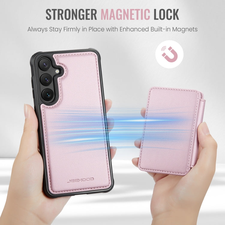 For Samsung Galaxy S24+ 5G JEEHOOD J05 Business Magnetic Style RFID Leather Phone Case(Pink) - Galaxy S24+ 5G Cases by JEEHOOD | Online Shopping South Africa | PMC Jewellery | Buy Now Pay Later Mobicred