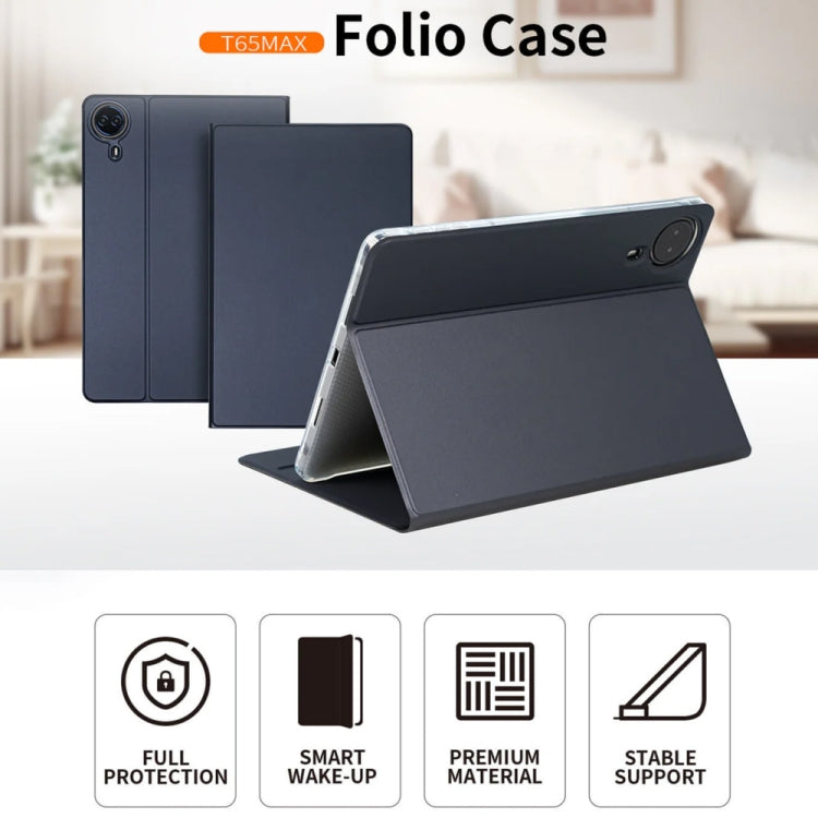 For Teclast T65 Max Anti-slip Texture Smart Tablet Leather Folio Case(Dark Blue) - Teclast by TECLAST | Online Shopping South Africa | PMC TechLife | Buy Now Pay Later Mobicred