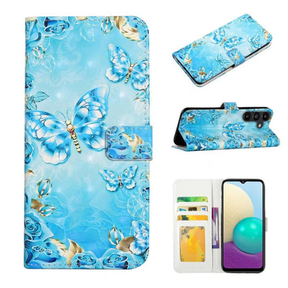 For Samsung Galaxy S25+ 5G Oil Embossed 3D Drawing Leather Phone Case(Blue Butterflies) - Galaxy S25+ 5G Cases by PMC Jewellery | Online Shopping South Africa | PMC Jewellery | Buy Now Pay Later Mobicred