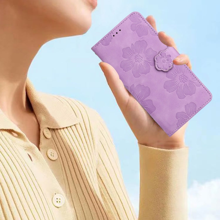 For Samsung Galaxy S25+ 5G Flower Embossing Pattern Leather Phone Case(Purple) - Galaxy S25+ 5G Cases by PMC Jewellery | Online Shopping South Africa | PMC Jewellery | Buy Now Pay Later Mobicred