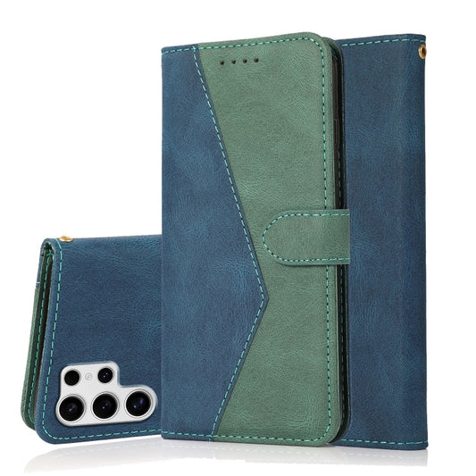 For Samsung Galaxy S25 Ultra 5G Dual-color Stitching Leather Phone Case(Blue Green) - Galaxy S25 Ultra 5G Cases by PMC Jewellery | Online Shopping South Africa | PMC Jewellery | Buy Now Pay Later Mobicred