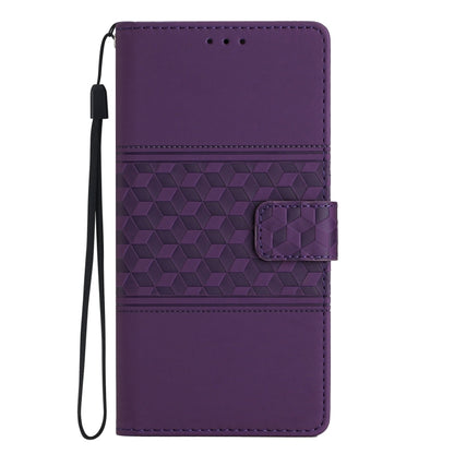 For Samsung Galaxy S25+ 5G Diamond Embossed Skin Feel Leather Phone Case(Purple) - Galaxy S25+ 5G Cases by PMC Jewellery | Online Shopping South Africa | PMC Jewellery | Buy Now Pay Later Mobicred