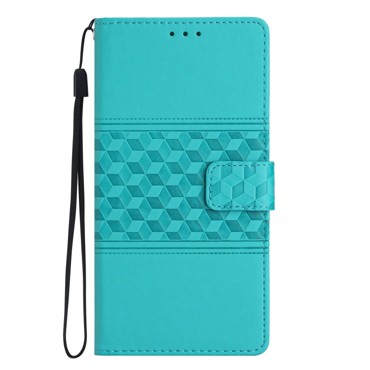 For Samsung Galaxy S25+ 5G Diamond Embossed Skin Feel Leather Phone Case(Blue) - Galaxy S25+ 5G Cases by PMC Jewellery | Online Shopping South Africa | PMC Jewellery | Buy Now Pay Later Mobicred