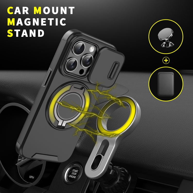 For iPhone 16 Plus Sliding Camshield Ring Holder Phone Case(Black) - iPhone 16 Plus Cases by PMC Jewellery | Online Shopping South Africa | PMC Jewellery | Buy Now Pay Later Mobicred