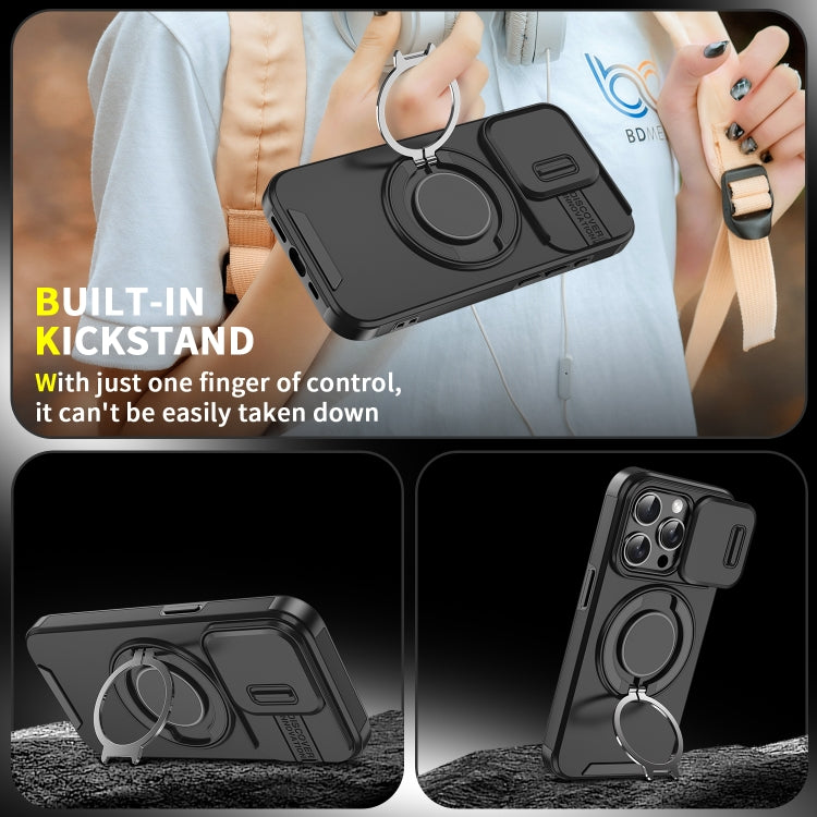 For iPhone 16 Sliding Camshield Ring Holder Phone Case(Orange) - iPhone 16 Cases by PMC TechLife | Online Shopping South Africa | PMC TechLife | Buy Now Pay Later Mobicred