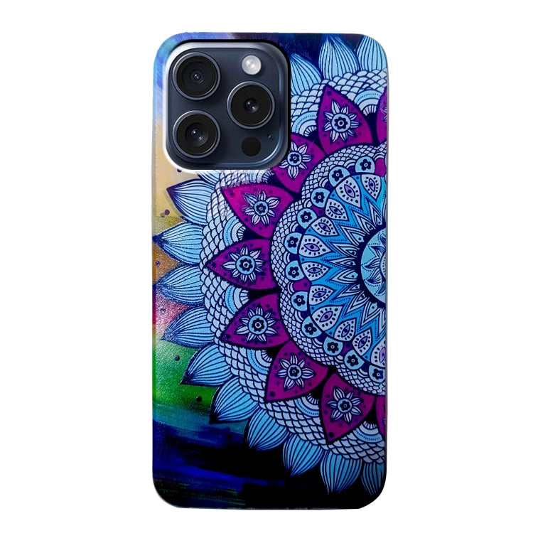 For iPhone 16 Pro Max Colored Drawing Pattern TPU Phone Case(Half-flower) - iPhone 16 Pro Max Cases by PMC TechLife | Online Shopping South Africa | PMC TechLife | Buy Now Pay Later Mobicred