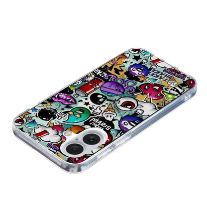 For iPhone 16 Colored Drawing Pattern TPU Phone Case(Graffiti) - iPhone 16 Cases by PMC Jewellery | Online Shopping South Africa | PMC Jewellery | Buy Now Pay Later Mobicred