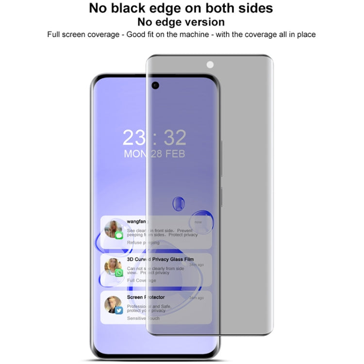 For OPPO Reno12 Global imak 3D Curved Privacy Full Screen Tempered Glass Film - Reno12 Tempered Glass by imak | Online Shopping South Africa | PMC Jewellery | Buy Now Pay Later Mobicred