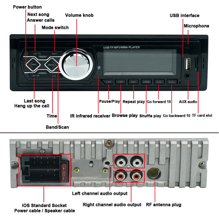 HD-1789 Car MP3 Player Support Bluetooth / USB Card / FM Radio - Car MP3 & MP4 & MP5 by PMC Jewellery | Online Shopping South Africa | PMC Jewellery | Buy Now Pay Later Mobicred