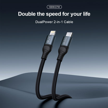 NILLKIN PD3.0 100W/27W USB-C / Type-C to USB-C / Type-C + 8 Pin Dual Power Fast Charging Data Cable, Length: 1.5m - 2 in 1 Cable by NILLKIN | Online Shopping South Africa | PMC Jewellery | Buy Now Pay Later Mobicred