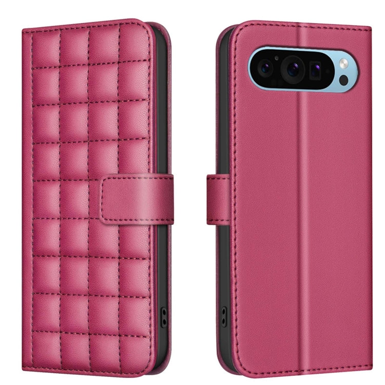 For Google Pixel 9 Square Texture Leather Phone Case(Red) - Google Cases by PMC TechLife | Online Shopping South Africa | PMC TechLife | Buy Now Pay Later Mobicred
