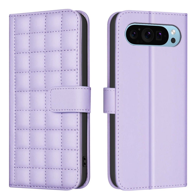 For Google Pixel 9 Pro Square Texture Leather Phone Case(Purple) - Google Cases by PMC Jewellery | Online Shopping South Africa | PMC Jewellery | Buy Now Pay Later Mobicred