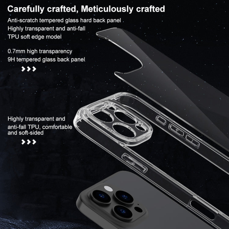 For iPhone 16 Pro Max Four Corner Airbag Transparent Glass Phone Case - iPhone 16 Pro Max Cases by PMC TechLife | Online Shopping South Africa | PMC TechLife | Buy Now Pay Later Mobicred