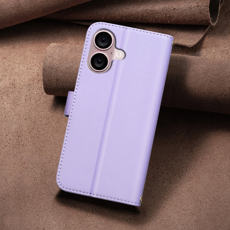 For iPhone 16 Plus Square Texture Leather Phone Case(Purple) - free shipping - PMC TechLife - Order now!