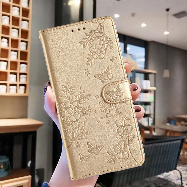 For Ulefone Note 14 Butterflies and Flowers Leather Phone Case(Gold) - Ulefone Cases by PMC Jewellery | Online Shopping South Africa | PMC Jewellery | Buy Now Pay Later Mobicred