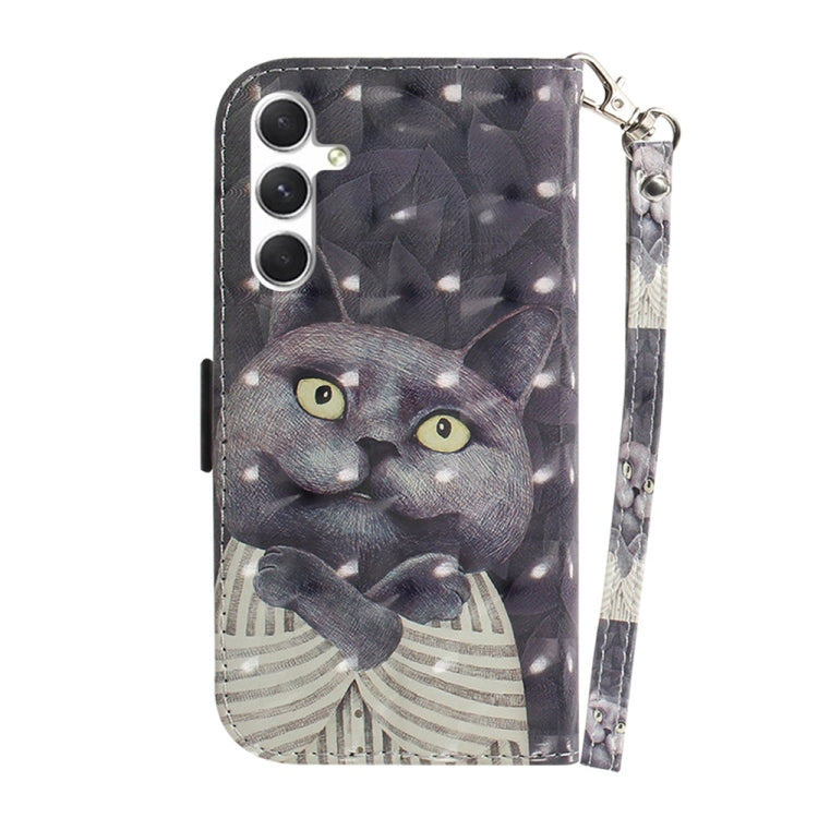 For Samsung Galaxy S25 5G 3D Colored Horizontal Flip Leather Phone Case(Hug Cat) - Galaxy S25 5G Cases by PMC Jewellery | Online Shopping South Africa | PMC Jewellery | Buy Now Pay Later Mobicred