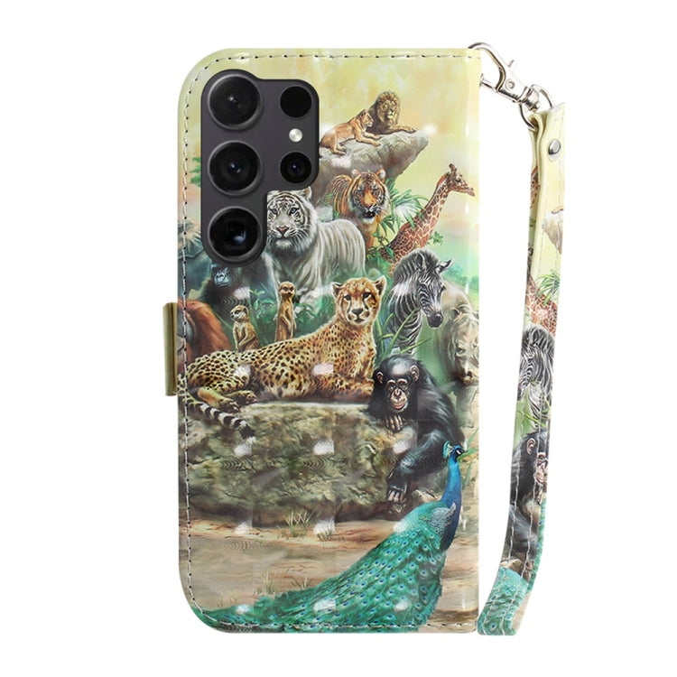 For Samsung Galaxy S25 Ultra 5G 3D Colored Horizontal Flip Leather Phone Case(Zoo) - Galaxy S25 Ultra 5G Cases by PMC Jewellery | Online Shopping South Africa | PMC Jewellery | Buy Now Pay Later Mobicred