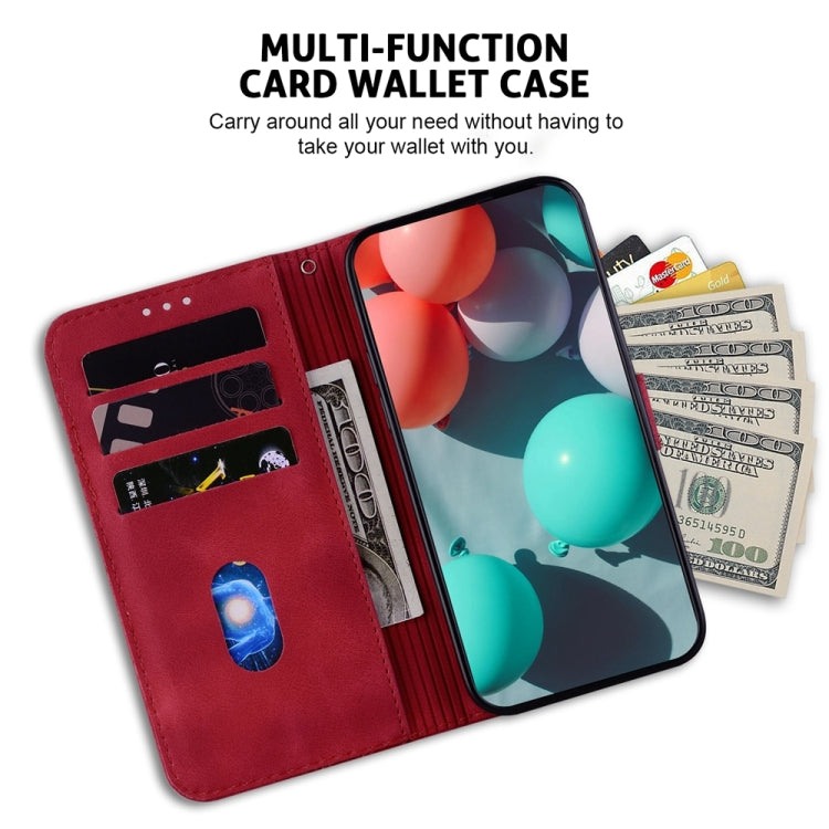 For Samsung Galaxy S25 5G Seven-shaped Embossed Leather Phone Case(Red) - Galaxy S25 5G Cases by PMC Jewellery | Online Shopping South Africa | PMC Jewellery | Buy Now Pay Later Mobicred