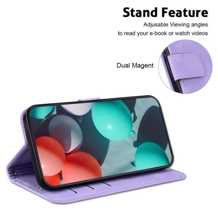 For Samsung Galaxy S25 Ultra 5G Seven-shaped Embossed Leather Phone Case(Purple) - Galaxy S25 Ultra 5G Cases by PMC Jewellery | Online Shopping South Africa | PMC Jewellery | Buy Now Pay Later Mobicred