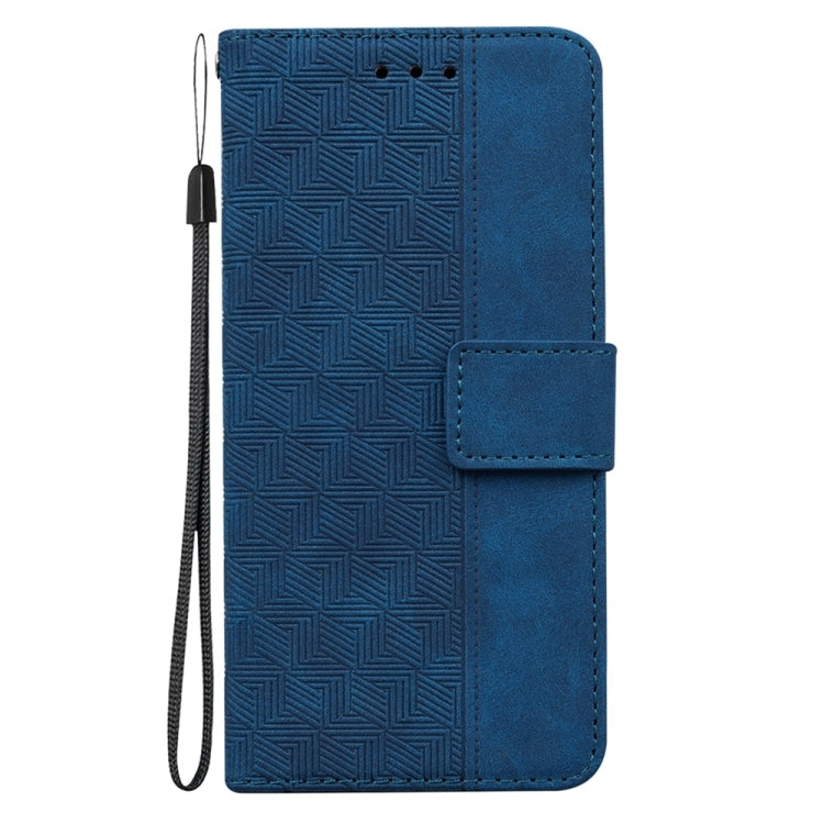 For Samsung Galaxy S25 5G Geometric Embossed Leather Phone Case(Blue) - Galaxy S25 5G Cases by PMC Jewellery | Online Shopping South Africa | PMC Jewellery | Buy Now Pay Later Mobicred