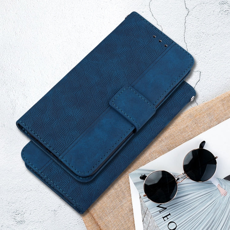 For Samsung Galaxy S25 Ultra 5G Geometric Embossed Leather Phone Case(Blue) - Galaxy S25 Ultra 5G Cases by PMC Jewellery | Online Shopping South Africa | PMC Jewellery | Buy Now Pay Later Mobicred