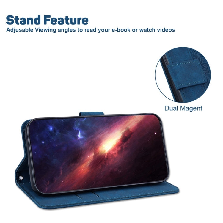 For Samsung Galaxy S25 Ultra 5G Geometric Embossed Leather Phone Case(Blue) - Galaxy S25 Ultra 5G Cases by PMC Jewellery | Online Shopping South Africa | PMC Jewellery | Buy Now Pay Later Mobicred