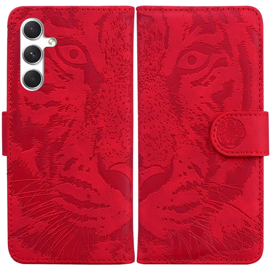 For Samsung Galaxy S25+ 5G Tiger Embossing Pattern Flip Leather Phone Case(Red) - Galaxy S25+ 5G Cases by PMC Jewellery | Online Shopping South Africa | PMC Jewellery | Buy Now Pay Later Mobicred