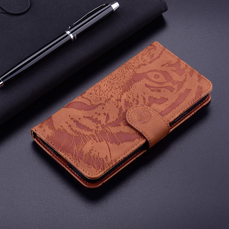 For Samsung Galaxy S25+ 5G Tiger Embossing Pattern Flip Leather Phone Case(Brown) - Galaxy S25+ 5G Cases by PMC Jewellery | Online Shopping South Africa | PMC Jewellery | Buy Now Pay Later Mobicred