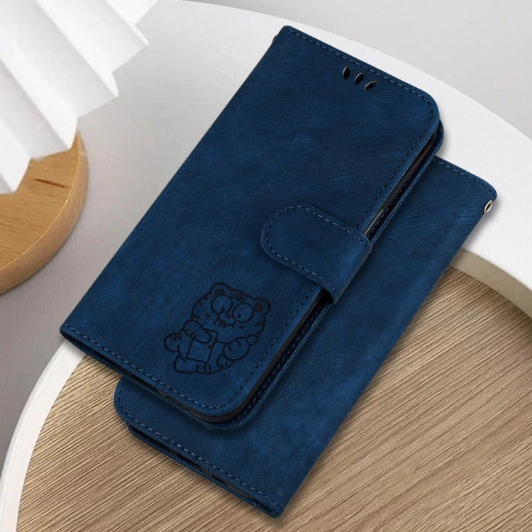 For Samsung Galaxy S25 5G Little Tiger Embossed Leather Phone Case(Dark Blue) - Galaxy S25 5G Cases by PMC Jewellery | Online Shopping South Africa | PMC Jewellery | Buy Now Pay Later Mobicred