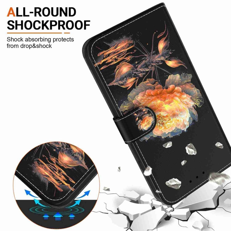 For Samsung Galaxy S25+ 5G Crystal Texture Colored Drawing Leather Phone Case(Gold Peony) - free shipping - PMC Jewellery - Order now!