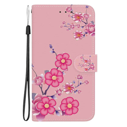 For Samsung Galaxy S25 Ultra 5G Crystal Texture Colored Drawing Leather Phone Case(Cherry Blossoms) - Galaxy S25 Ultra 5G Cases by PMC Jewellery | Online Shopping South Africa | PMC Jewellery | Buy Now Pay Later Mobicred