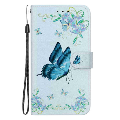 For Samsung Galaxy S25 Ultra 5G Crystal Texture Colored Drawing Leather Phone Case(Blue Pansies) - Galaxy S25 Ultra 5G Cases by PMC Jewellery | Online Shopping South Africa | PMC Jewellery | Buy Now Pay Later Mobicred