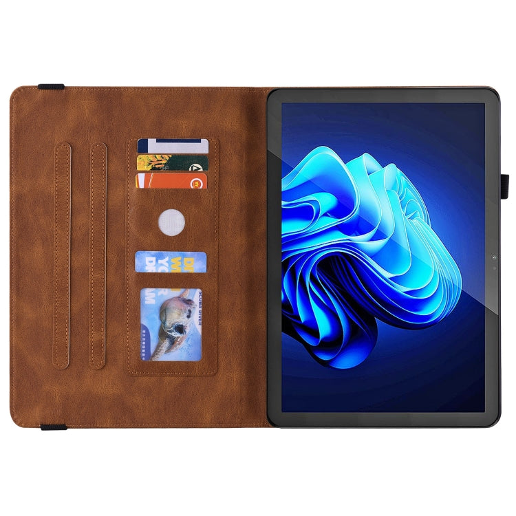 For itel Pad One 10.1 Butterfly Flower Embossed Leather Tablet Case(Brown) - Others by PMC TechLife | Online Shopping South Africa | PMC TechLife | Buy Now Pay Later Mobicred
