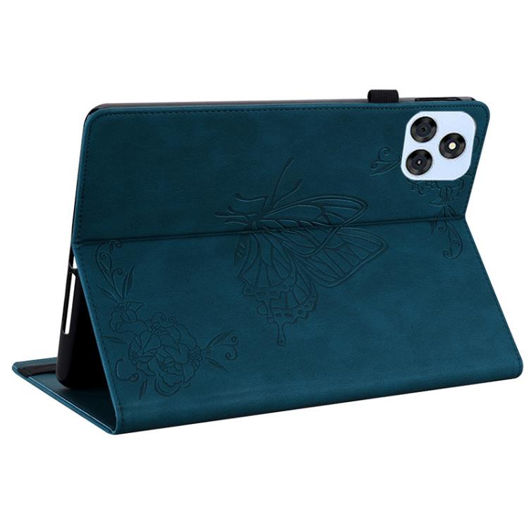 For itel VistaTab 30 Butterfly Flower Embossed Leather Tablet Case(Blue) - Others by PMC TechLife | Online Shopping South Africa | PMC TechLife | Buy Now Pay Later Mobicred