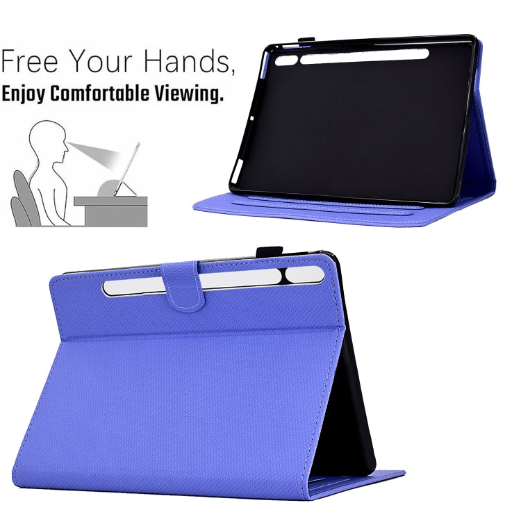 For Samsung Galaxy Tab S9 / S9 FE Solid Color Fiber Texture Smart Tablet Leather Case(Purple) - Galaxy Tab S9 Cases by PMC Jewellery | Online Shopping South Africa | PMC Jewellery | Buy Now Pay Later Mobicred