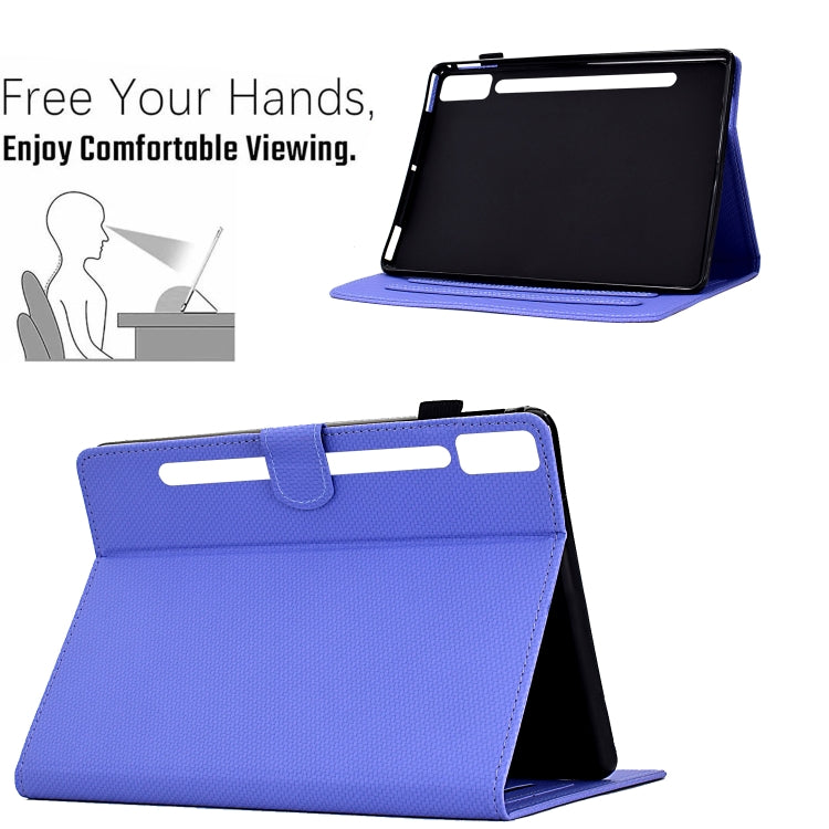 For Lenovo Tab P12 Solid Color Fiber Texture Smart Tablet Leather Case(Purple) - Lenovo by PMC TechLife | Online Shopping South Africa | PMC TechLife | Buy Now Pay Later Mobicred
